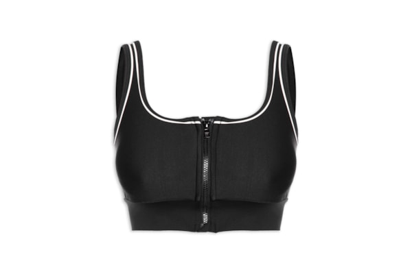 Top Reta Alça Reta Liso - Preto