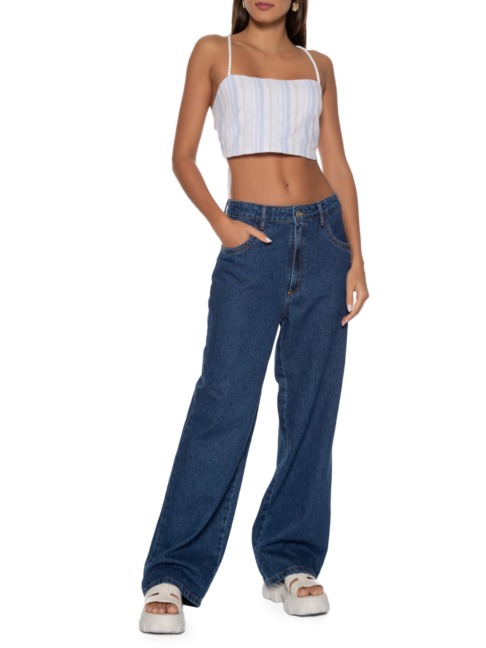 Top Reto Amarração Costas Azul Market 33