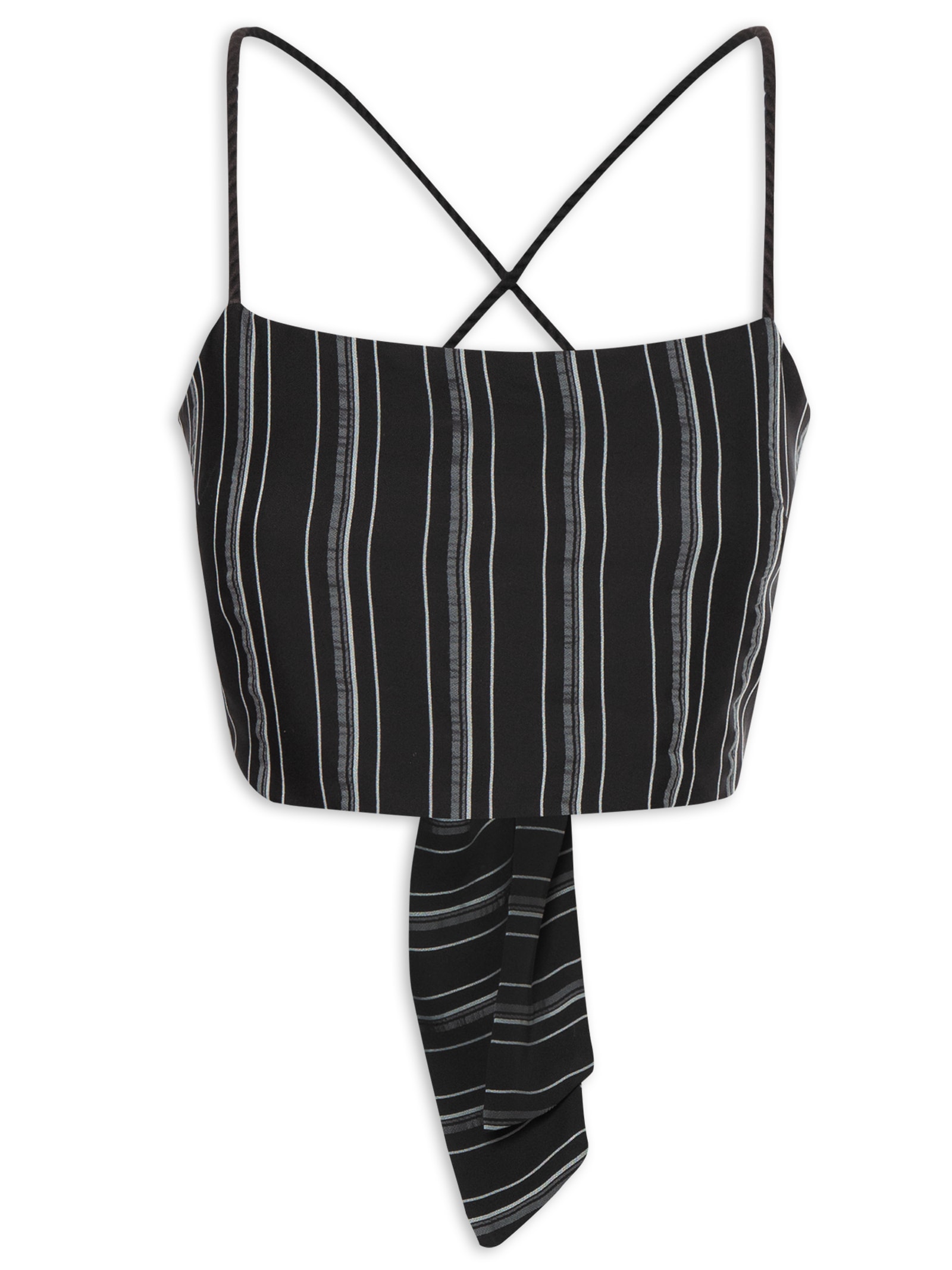 Top Reto Amarração Costas Preto Market 33