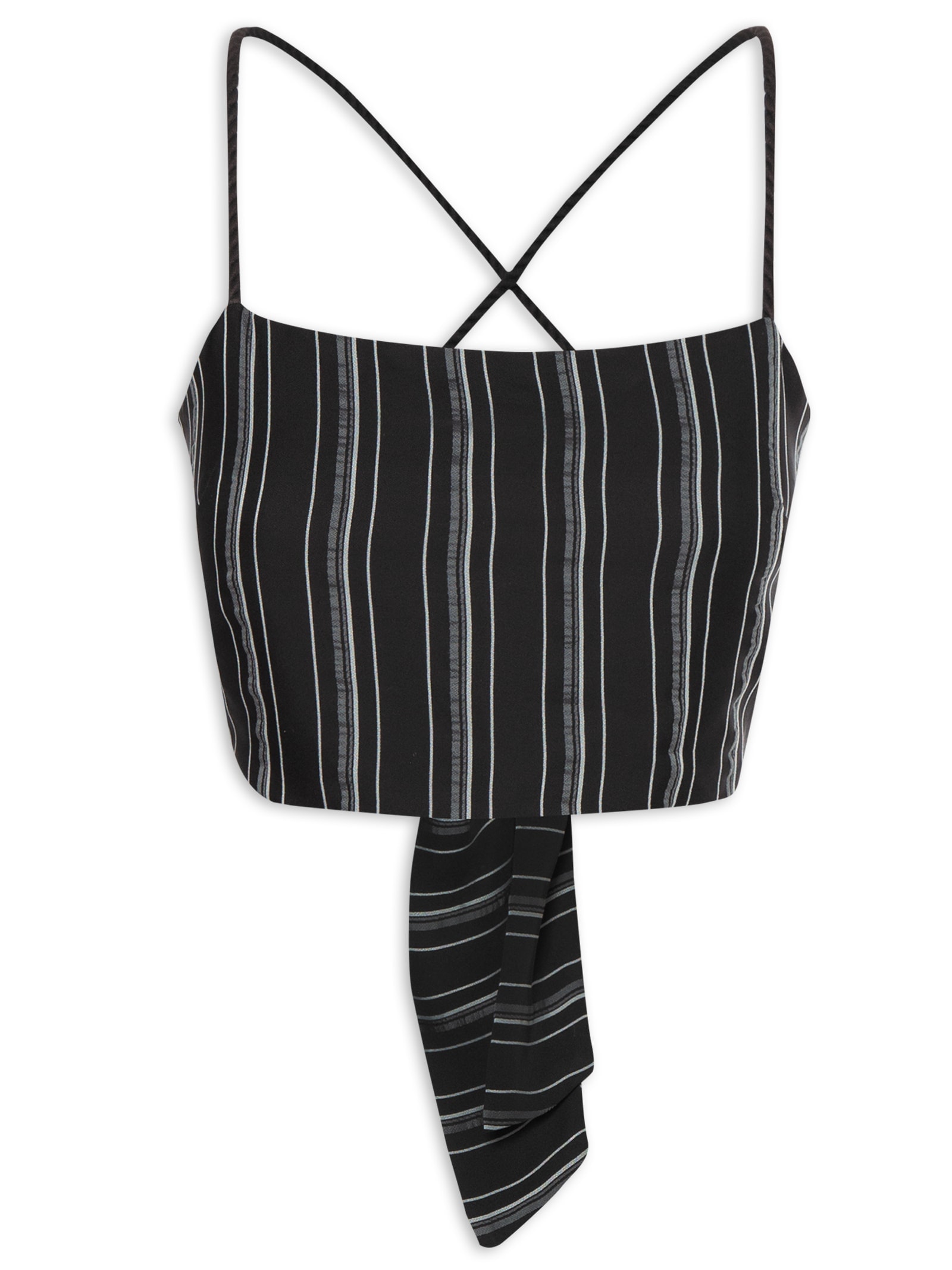 Top Reto Amarração Costas Preto Market 33