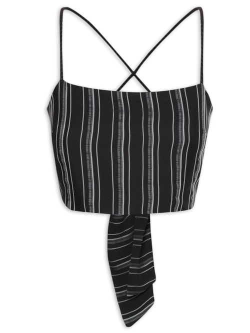 Top Reto Amarração Costas - Preto