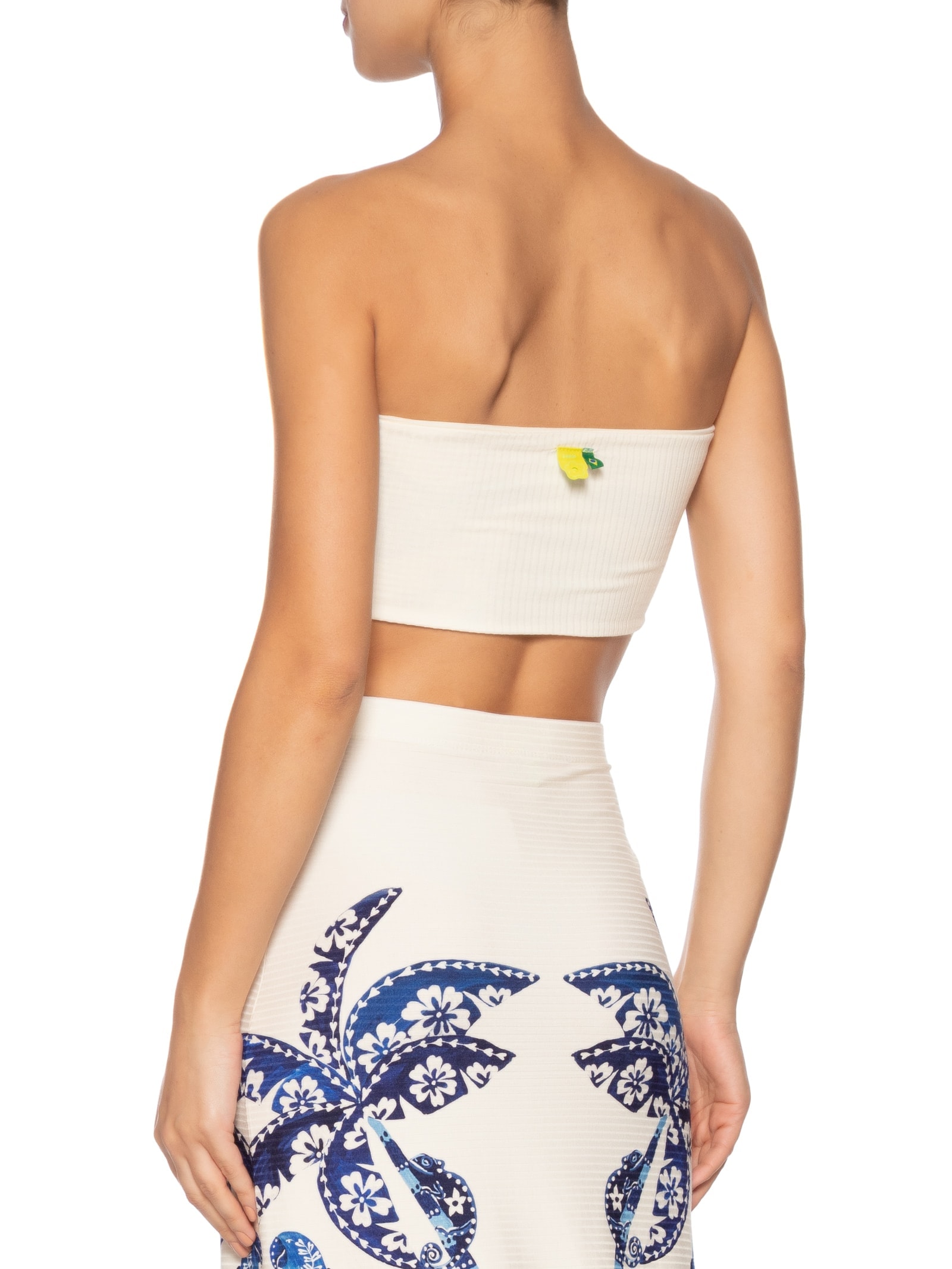 Top Reto Double Coqueiro Tropical Branco Farm