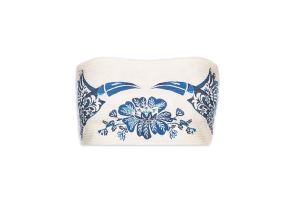 Top Reto Double Coqueiro Tropical - Branco