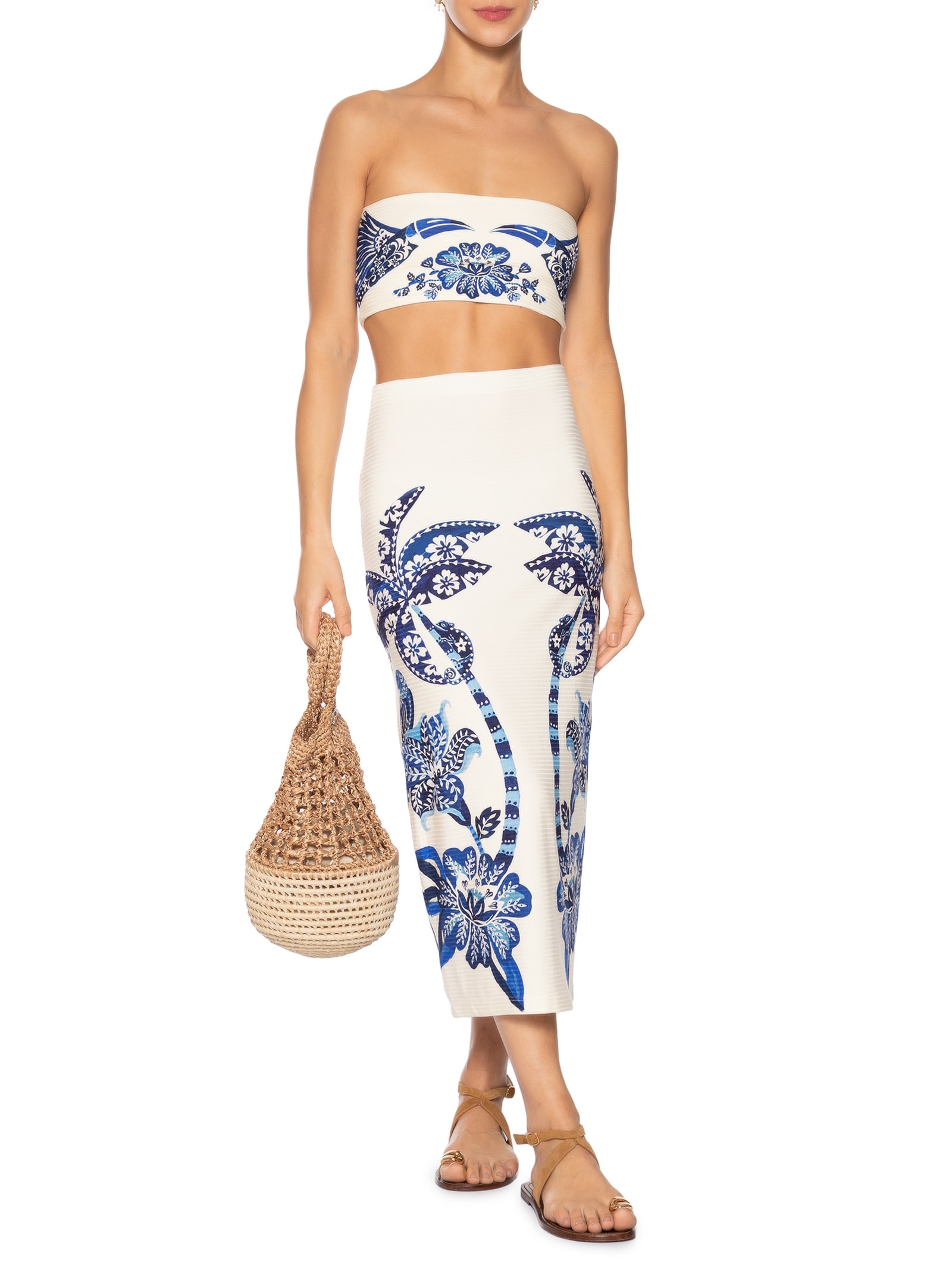 Top Reto Double Coqueiro Tropical Branco Farm