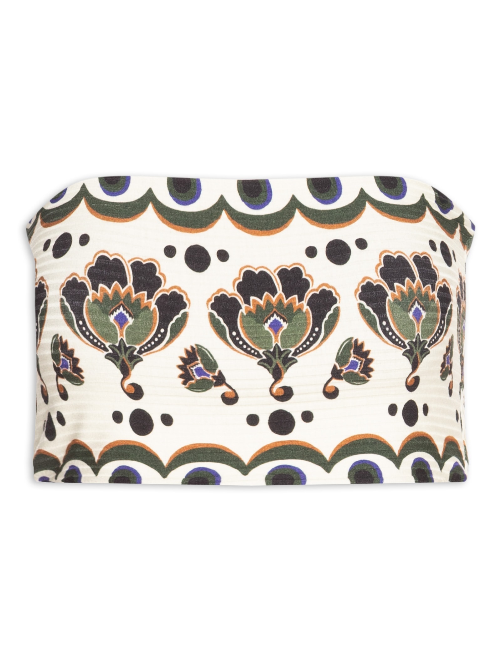 Top Reto Floral Arabasque Bege Farm