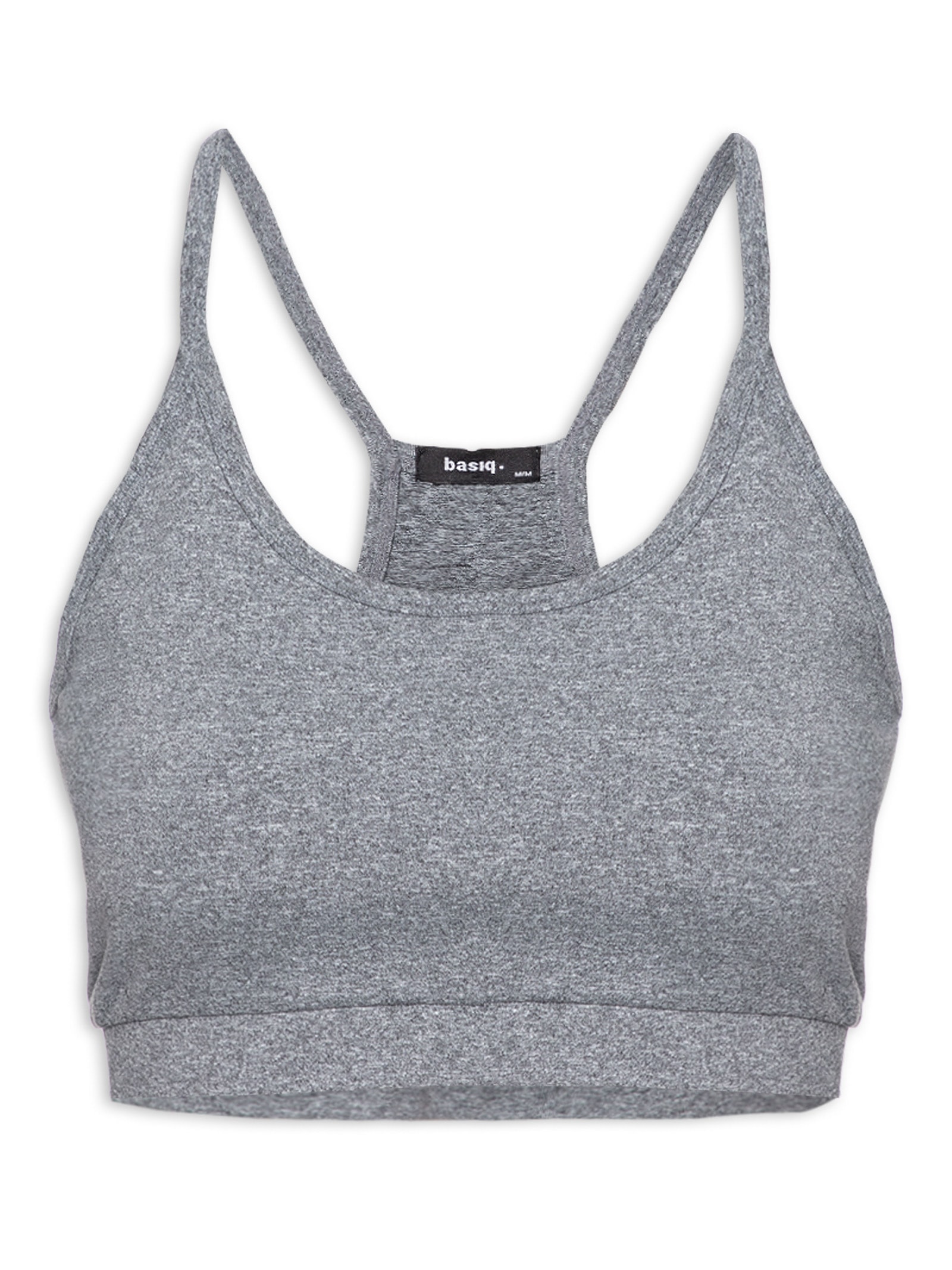 Top Reto Liso Cinza Basiq