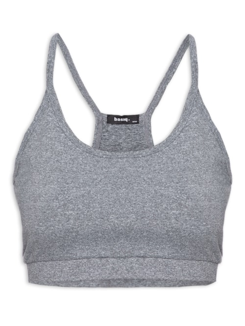 Top Reto Liso – Cinza