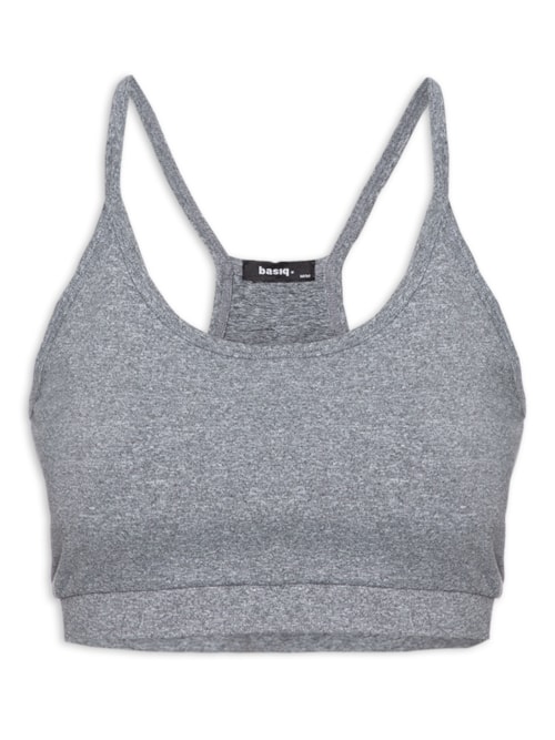 Top Reto Liso - Cinza