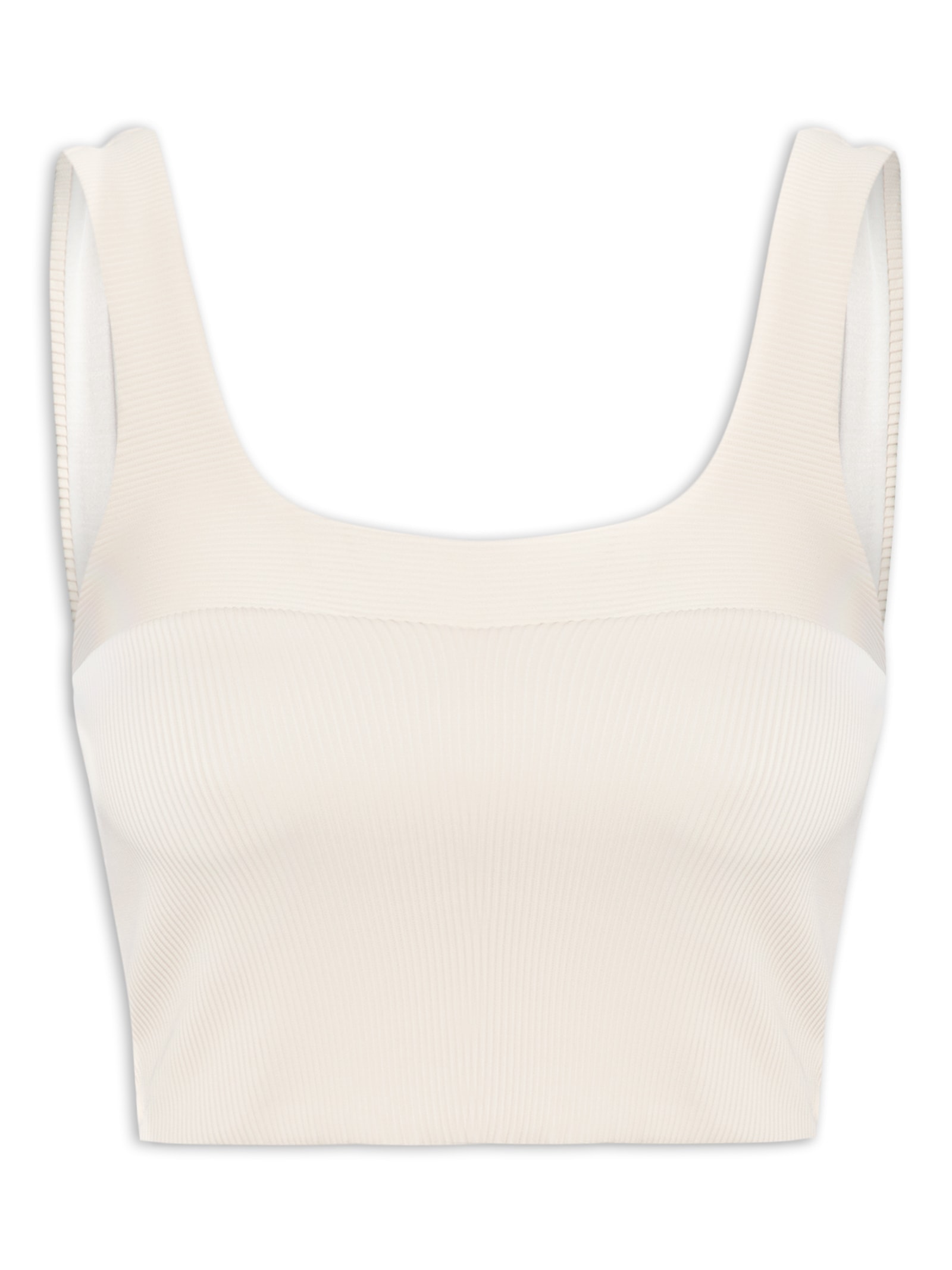 Top Reto Recorte Nervura Off White   Farm