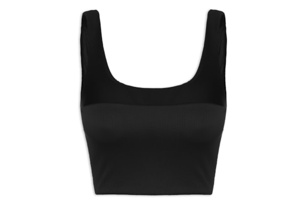 Top Reto Recorte Nervura - Preto
