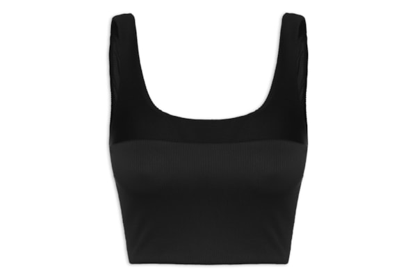 Top Reto Recorte Nervura - Preto