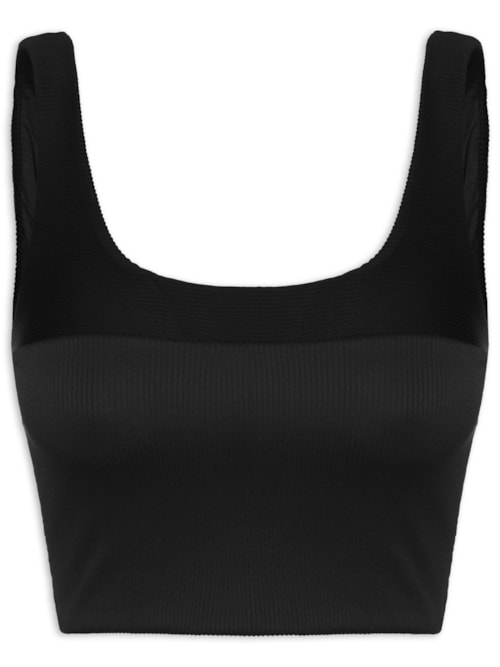 Top Reto Recorte Nervura – Preto