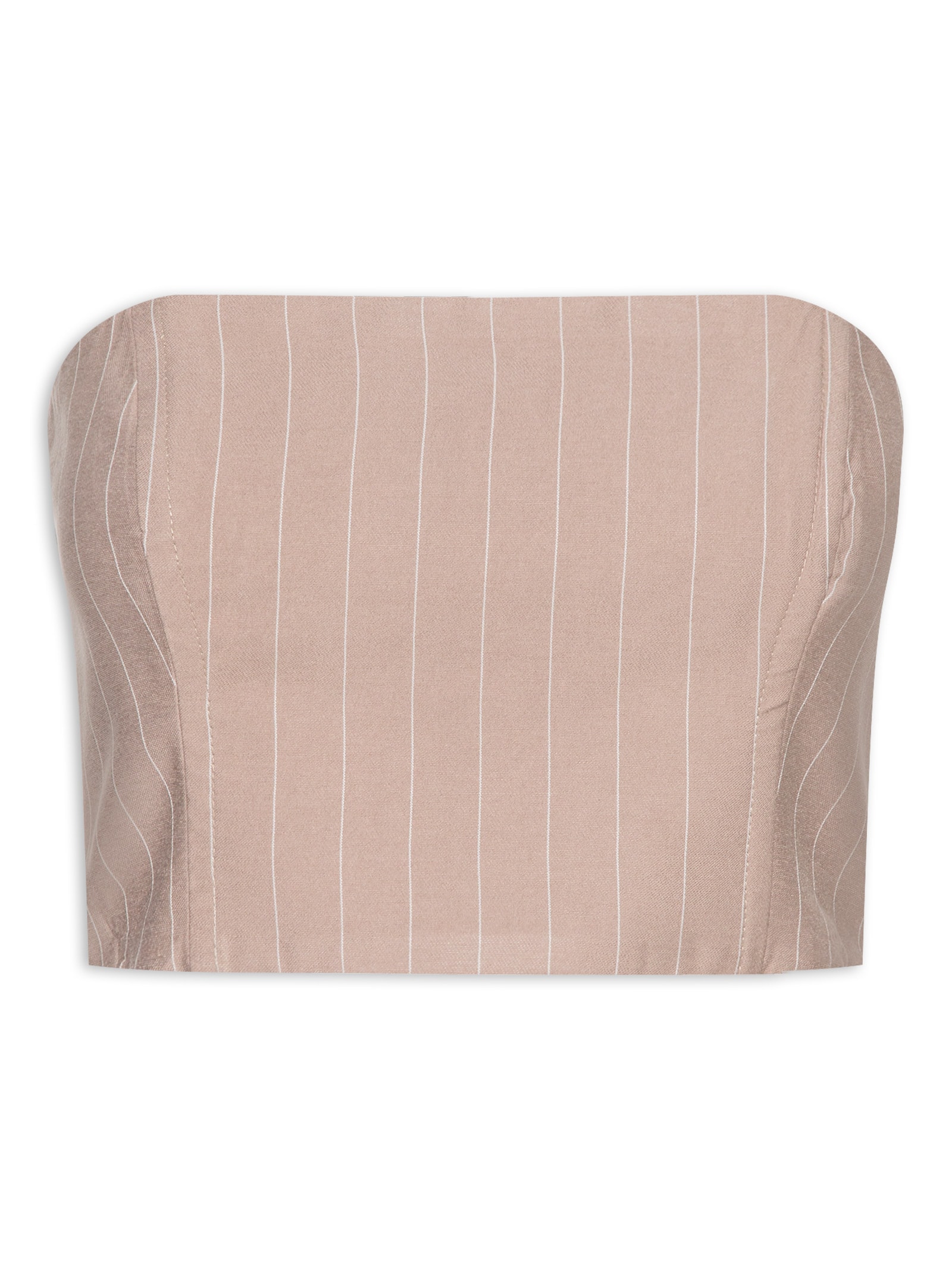 Top Risca De Giz Sem Alça Cinza Dress To