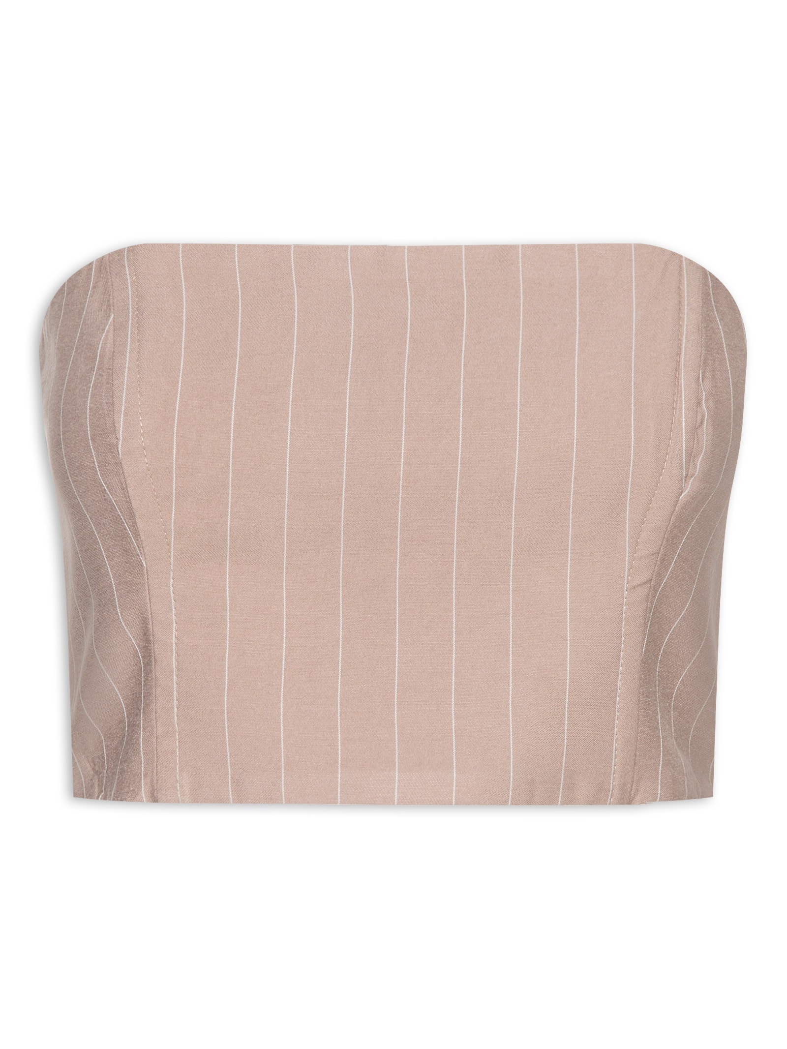 Top Risca De Giz Sem Alça Cinza Dress To