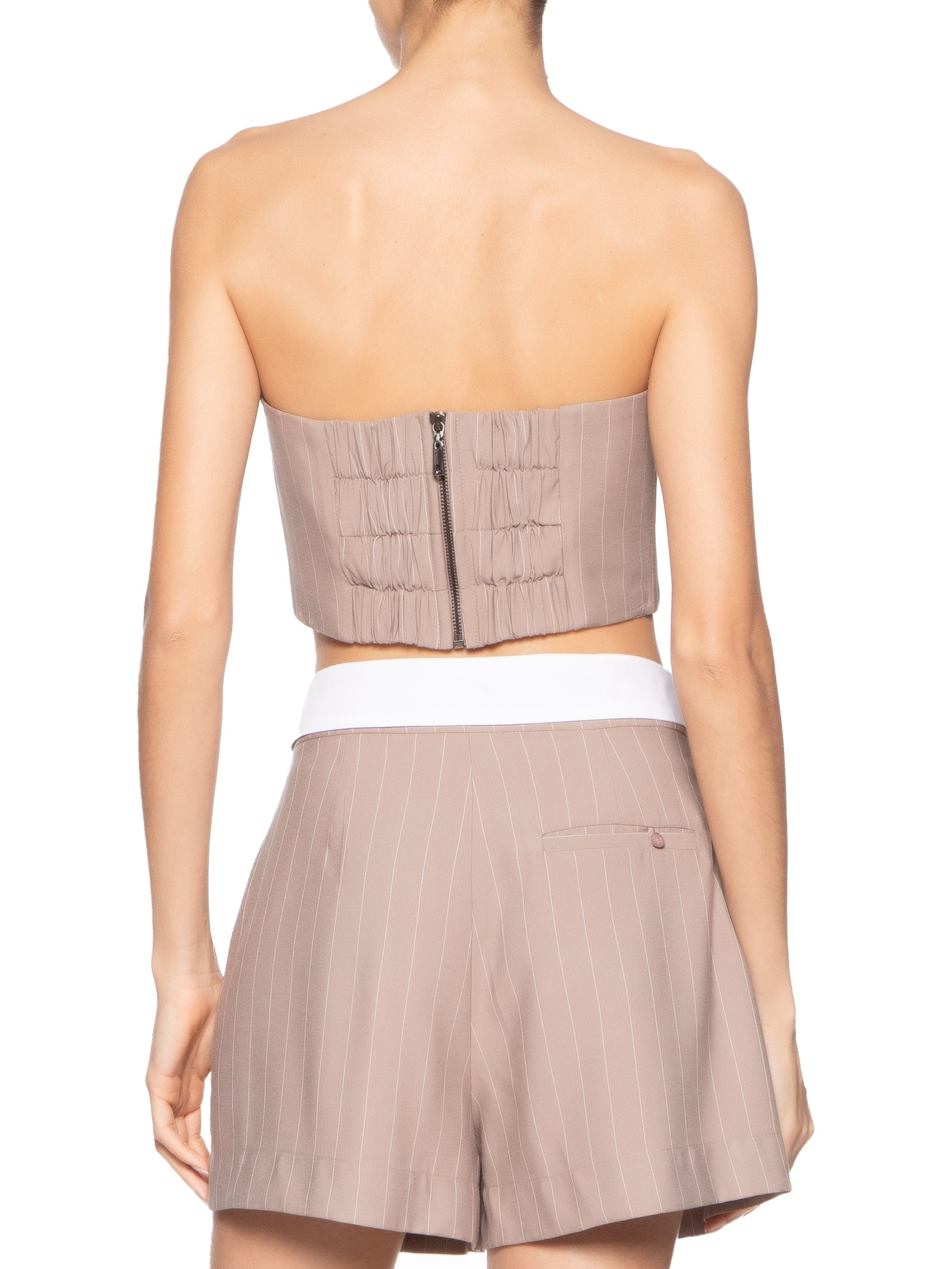 Top Risca De Giz Sem Alça Cinza Dress To