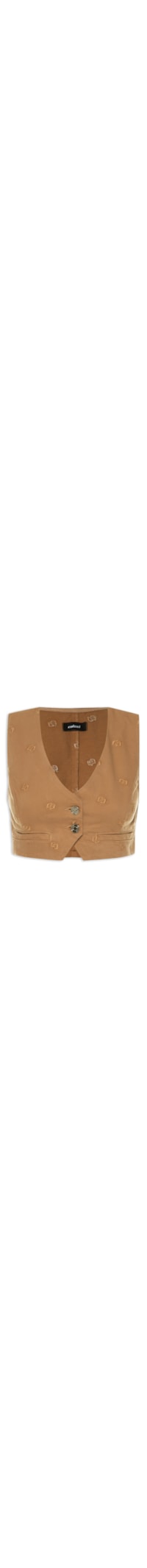 Top Sarja Bordado - Marrom