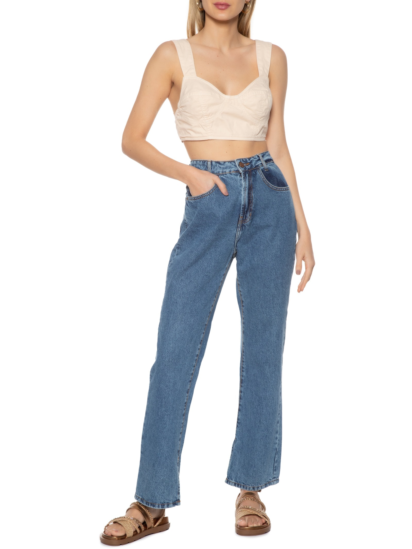 Top Sarja Color Bege Dress To