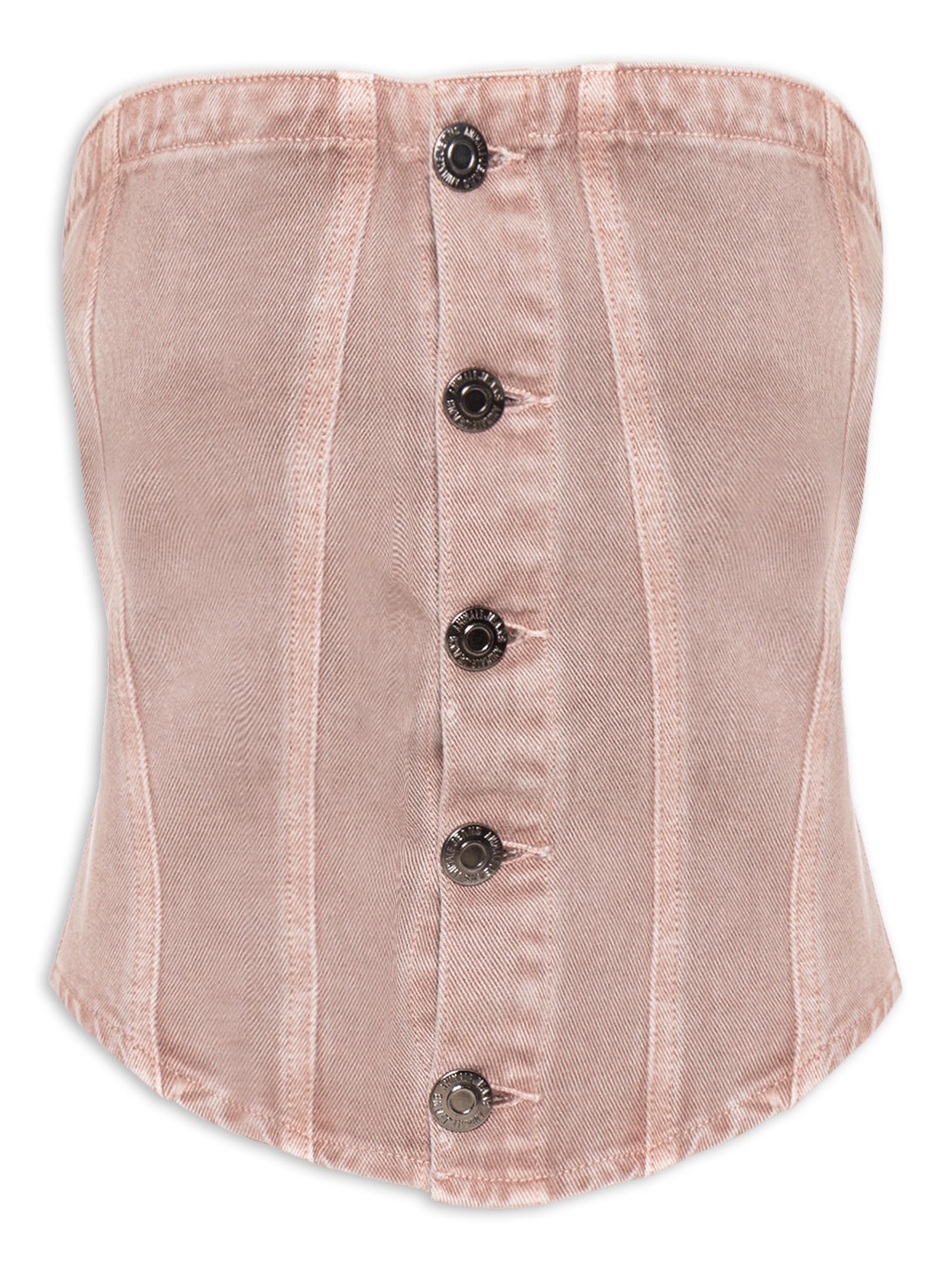 Top Sarja Decote Reto Com Lastex Rosa Animale Jeans