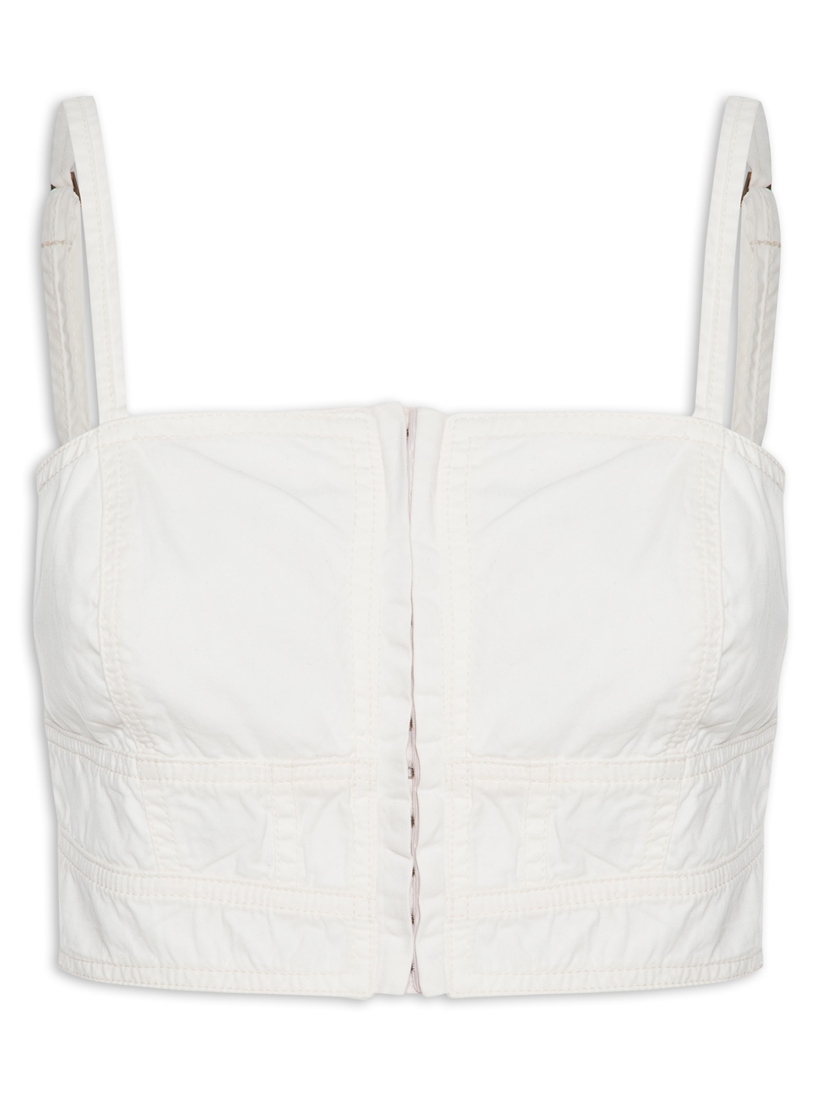 Top Sarja Pespontos Off White Dress To