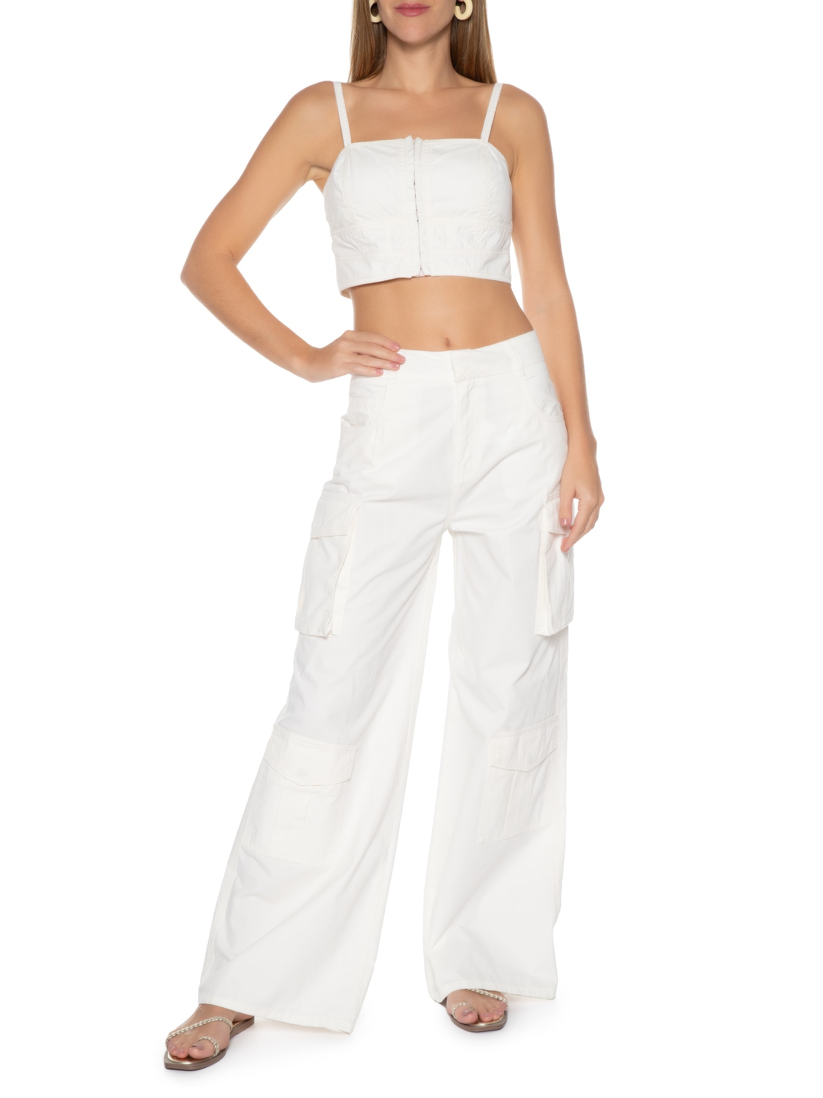 Top Sarja Pespontos Off White Dress To