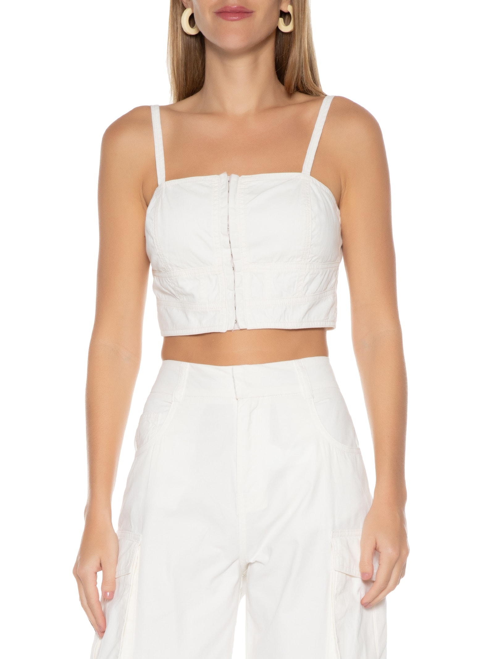 Top Sarja Pespontos Off White Dress To