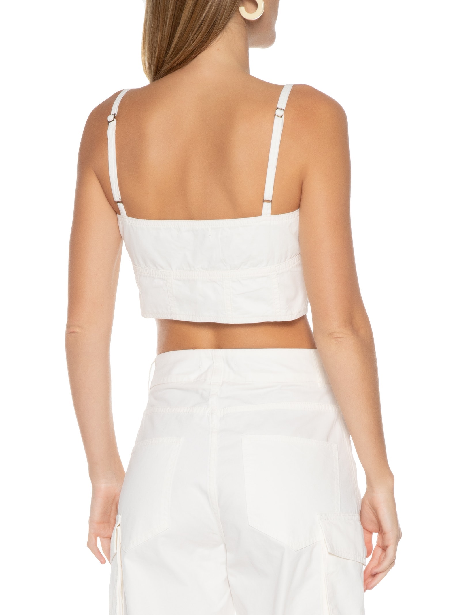 Top Sarja Pespontos Off White Dress To