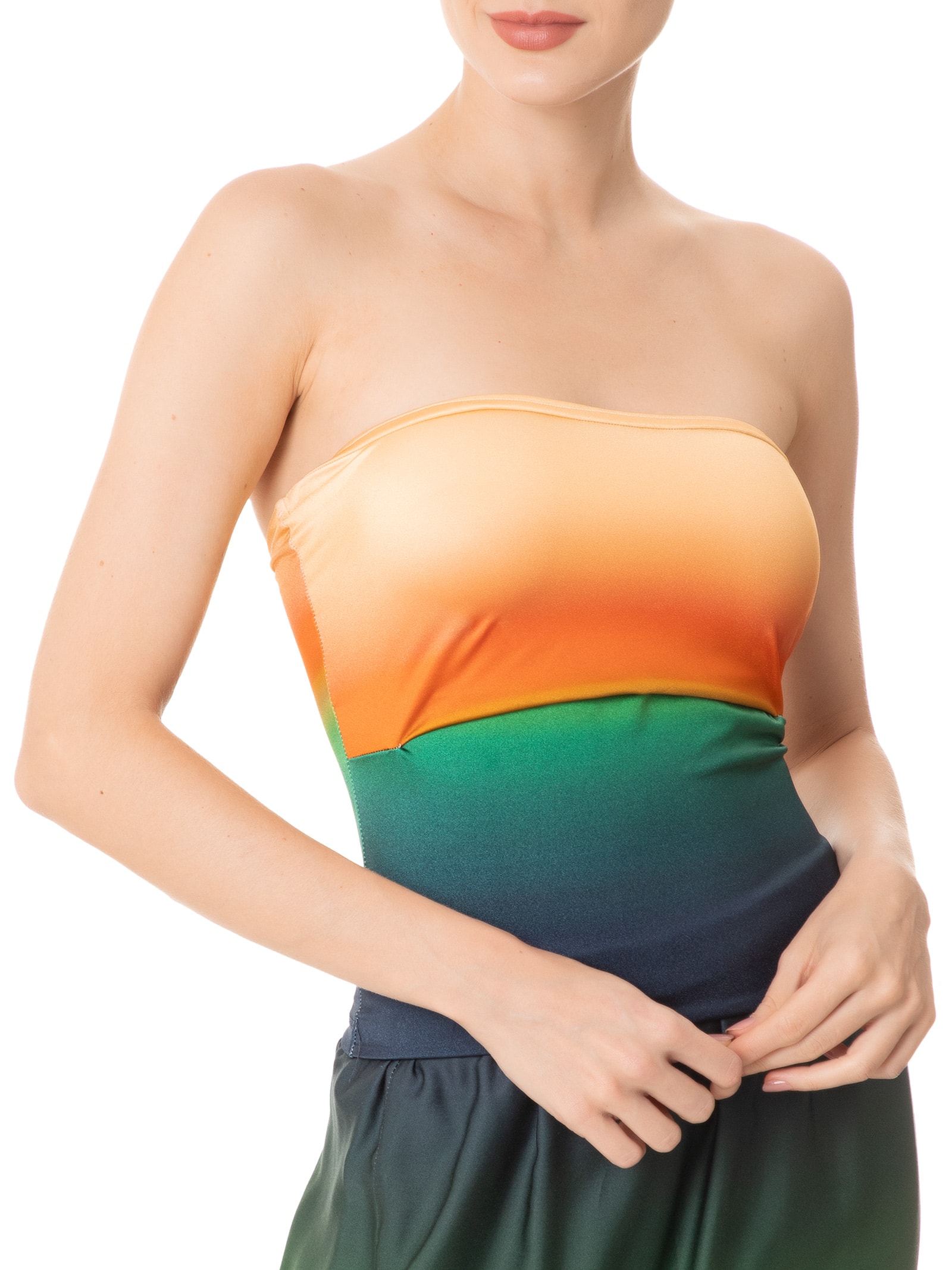 Top Sem Alça Degradê Latina Amarelo Farm