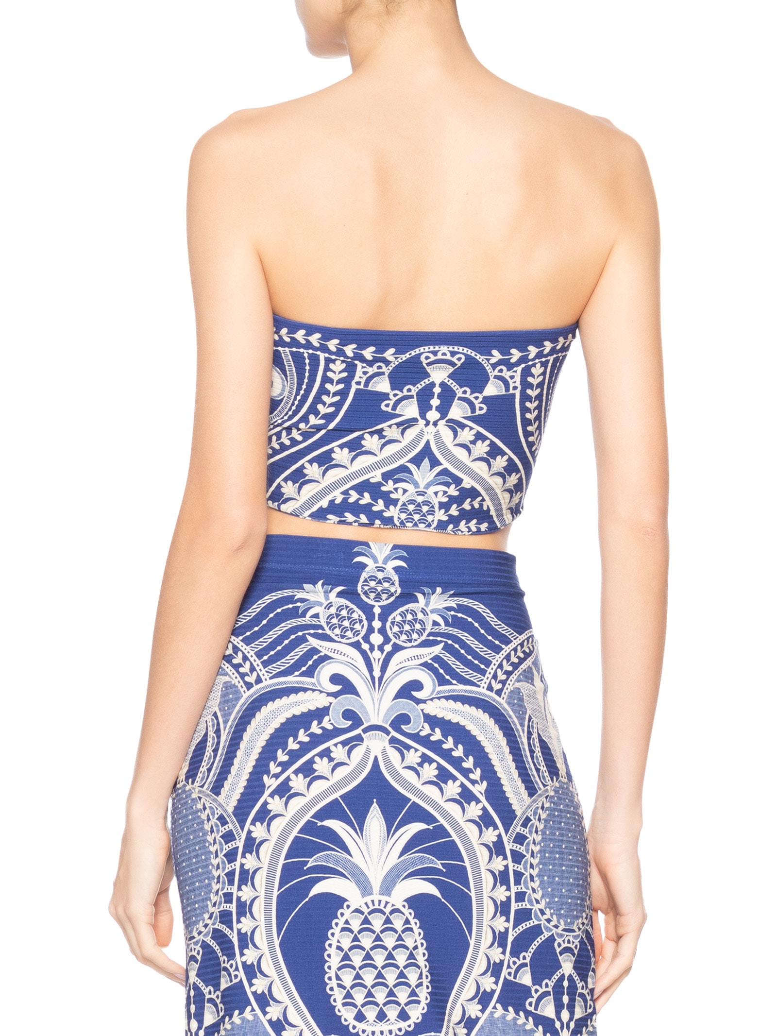 Top Sem Alça Primor De Abacaxi Azul Farm