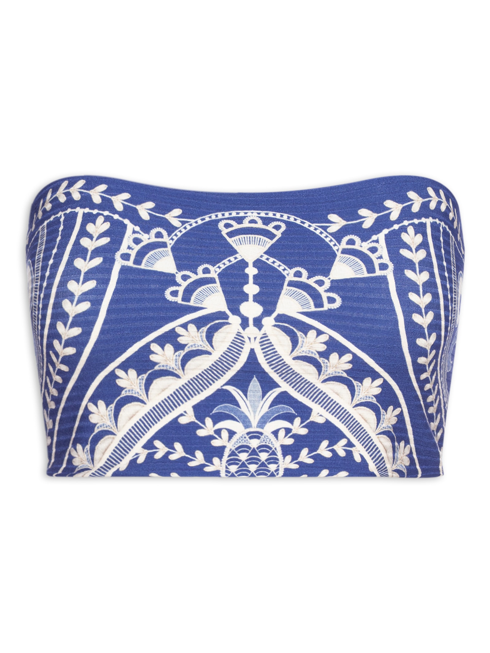 Top Sem Alça Primor De Abacaxi Azul Farm