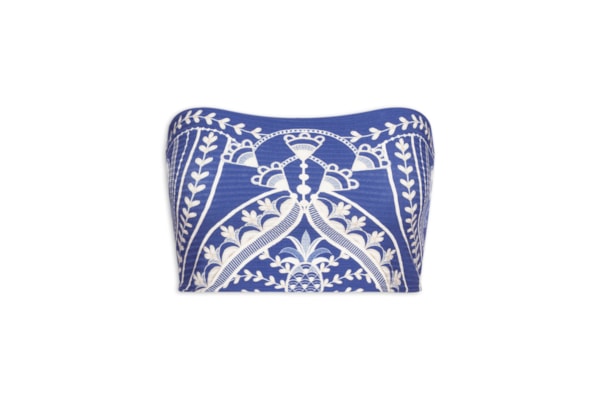 Top Sem Alça Primor De Abacaxi - Azul