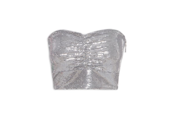 Top Sem Alça Shine - Prata 