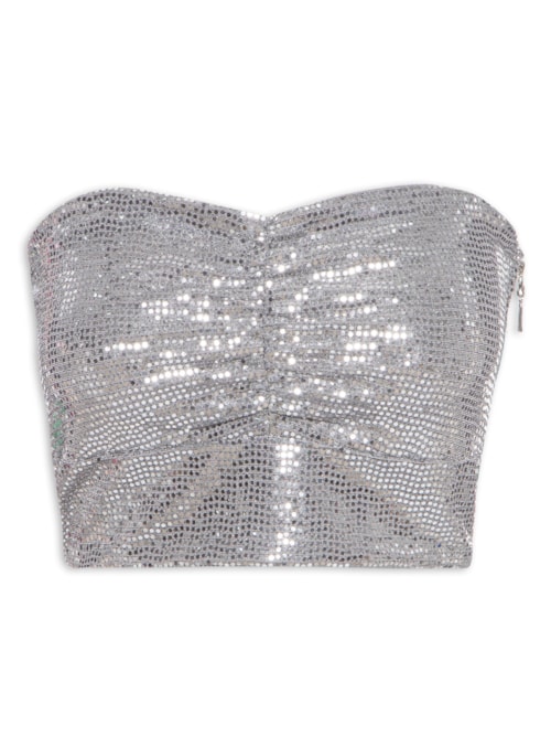 Top Sem Alça Shine – Prata