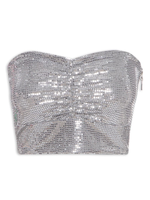 Top Sem Alça Shine - Prata