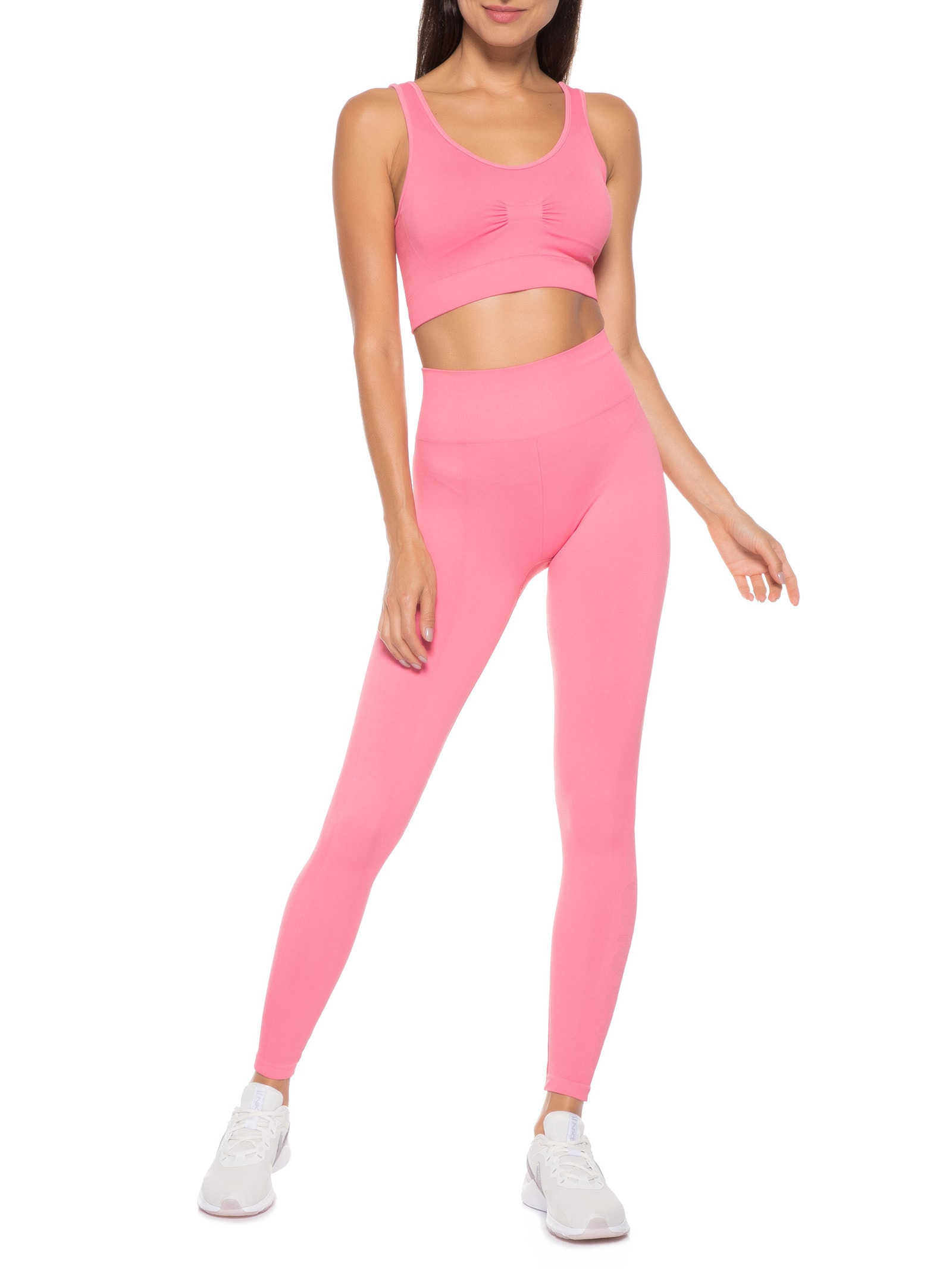 Top Sem Costura Rosa Alto Giro