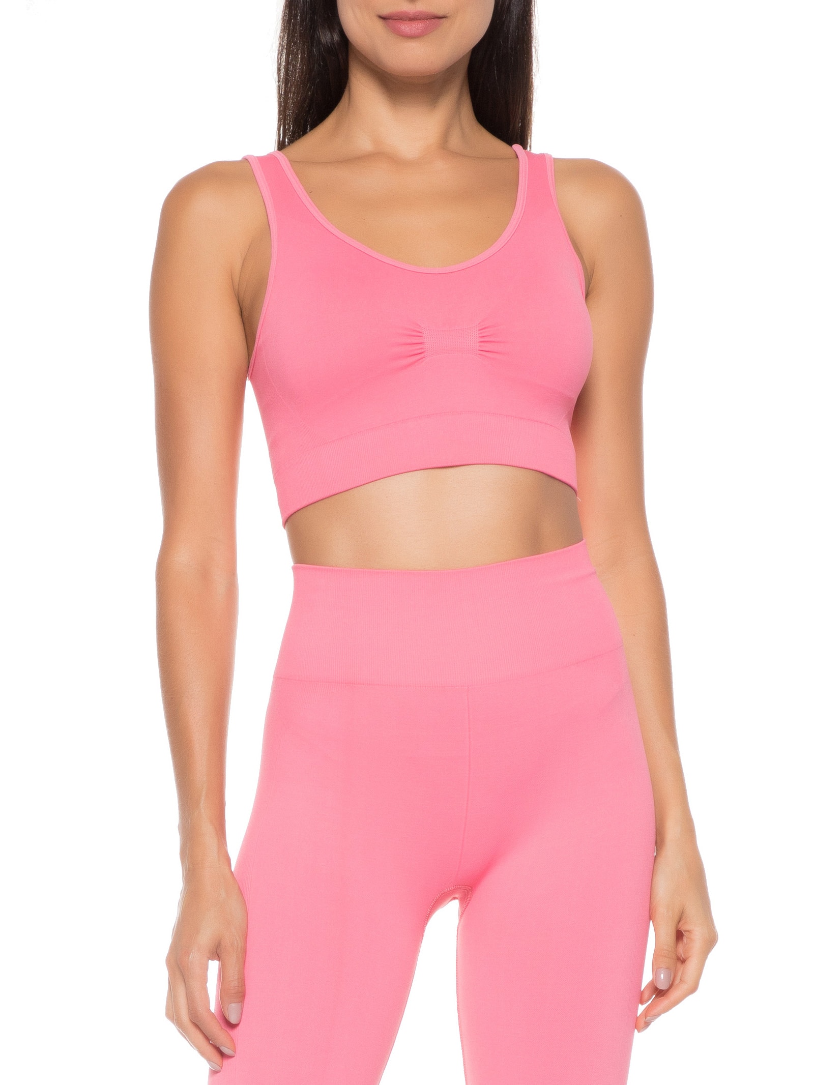 Top Sem Costura Rosa Alto Giro