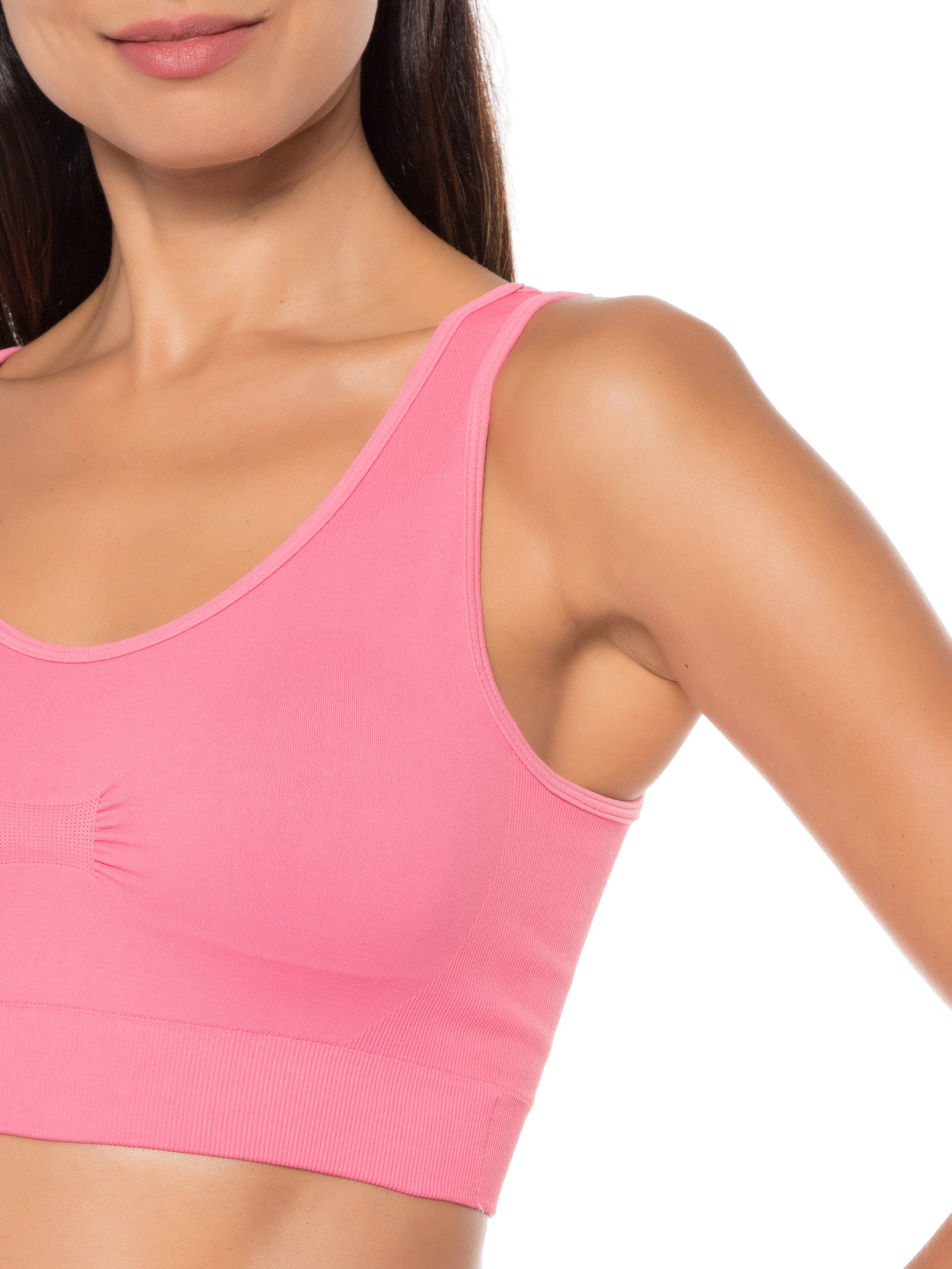 Top Sem Costura Rosa Alto Giro