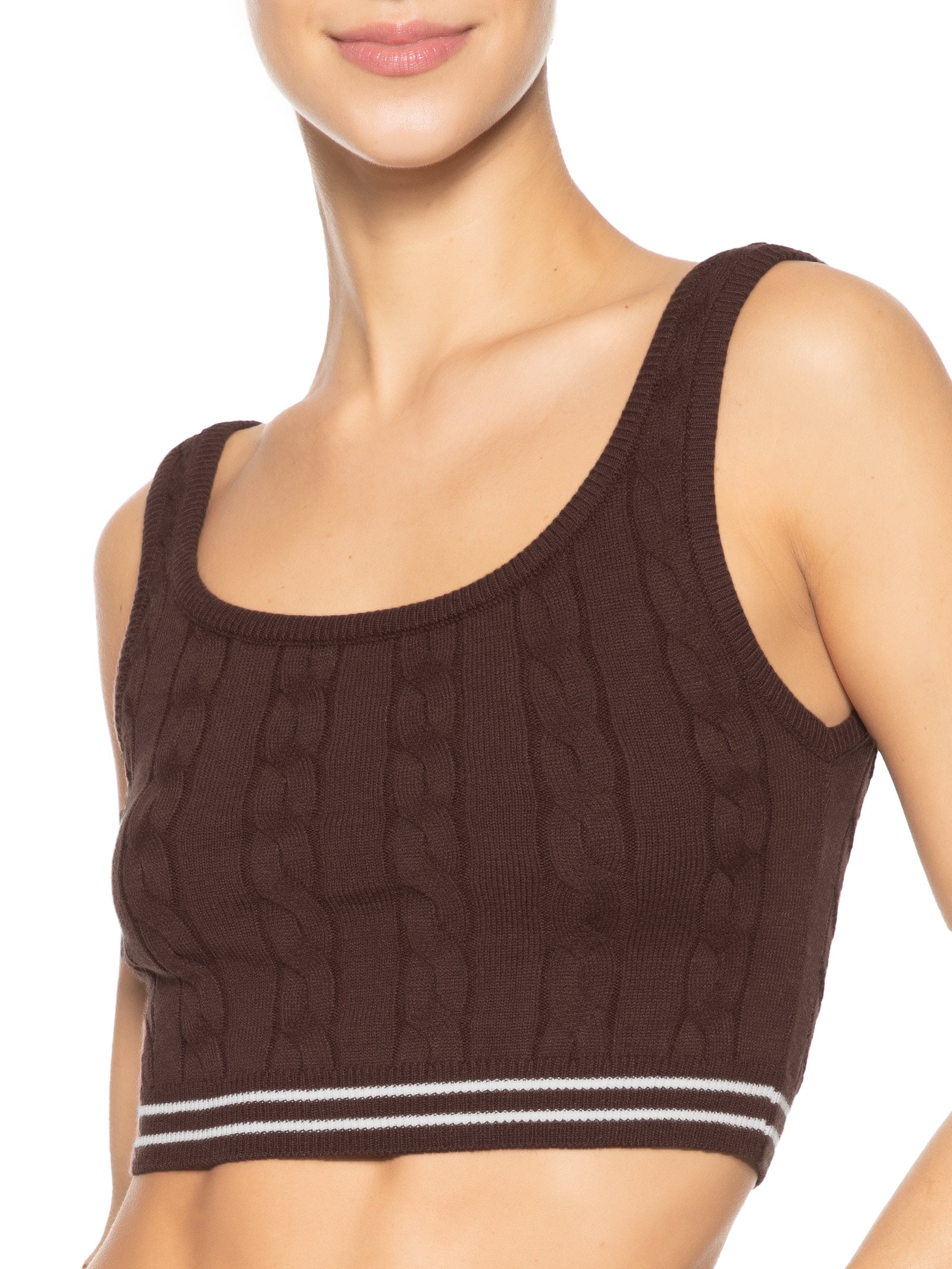 Top Slim Uc Basic Tricot Marrom  Fila