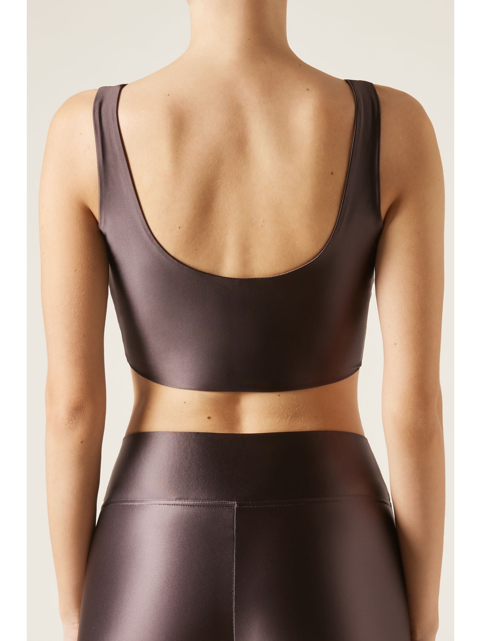 Top Superbrilhante Acetinado Marrom Calzedonia