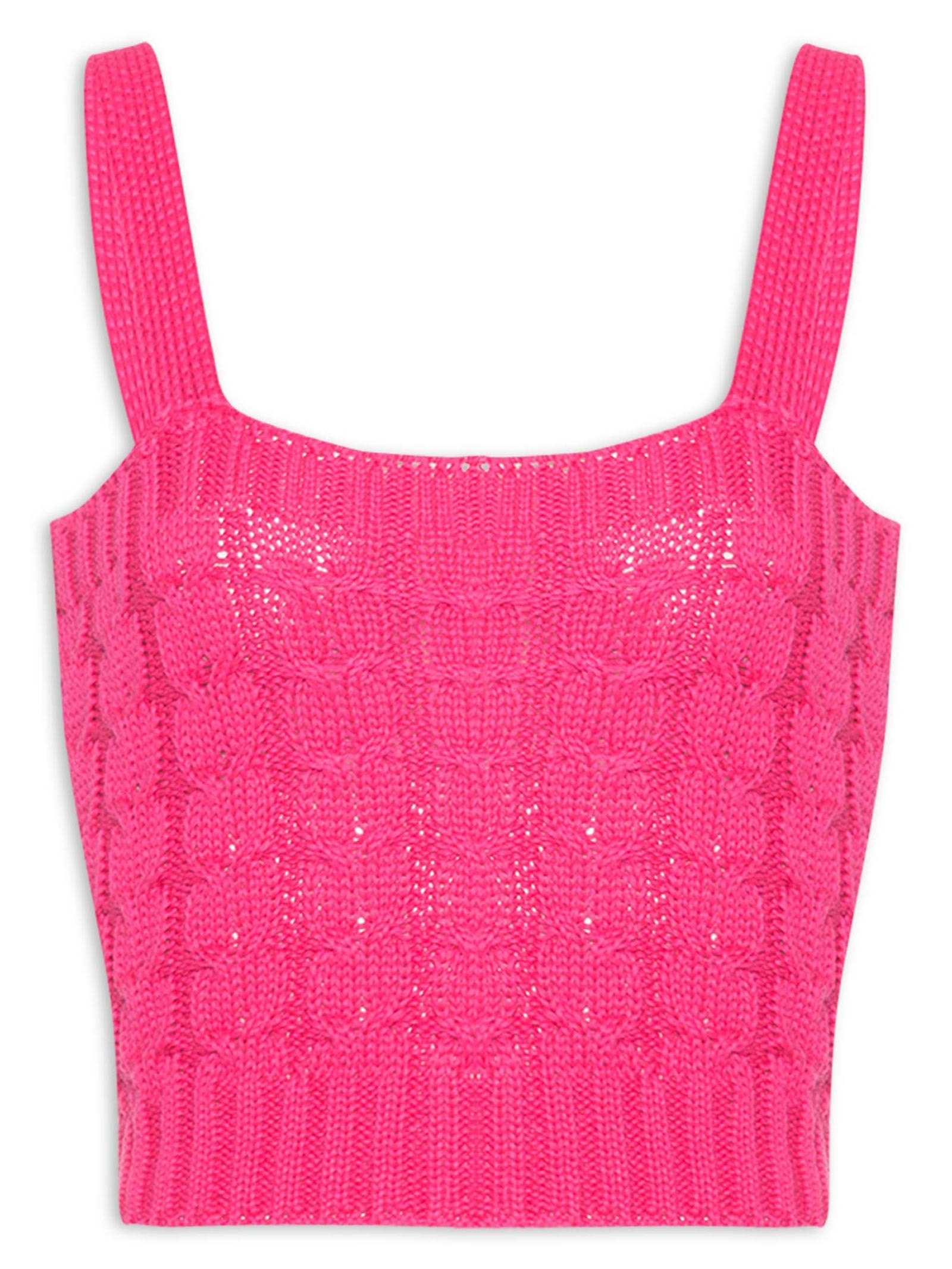 Top Trança Tricot Rosa Canal
