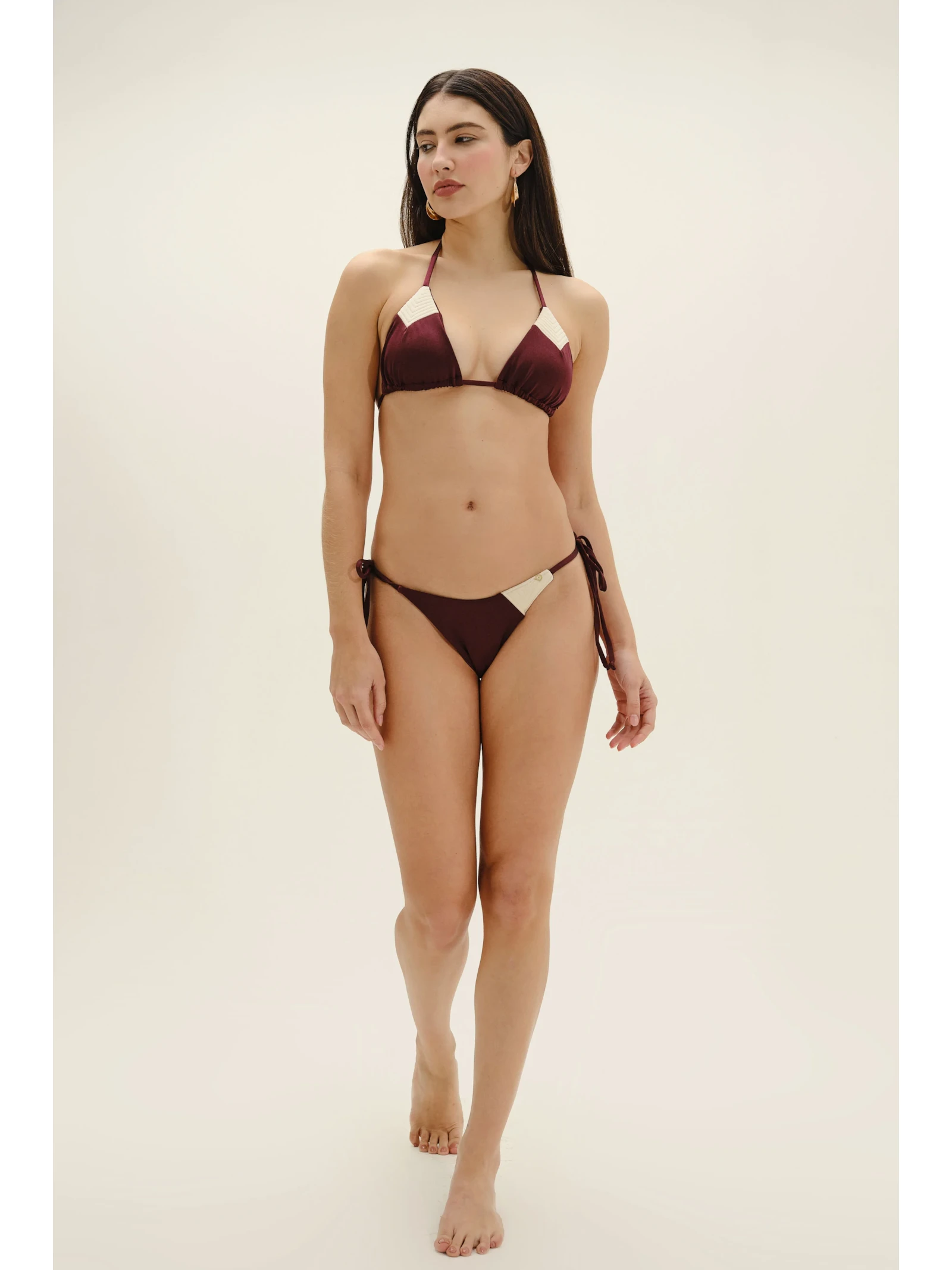 Top Triângulo Contour Cabernet Vermelho Suntime