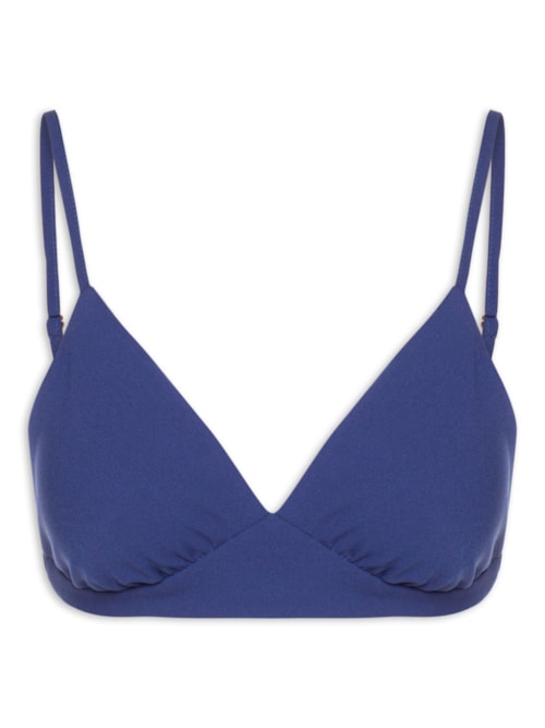 Top Triângulo Em Cetim – Azul