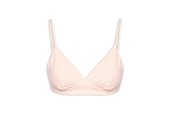 Top Triângulo Em Cetim - Rosa