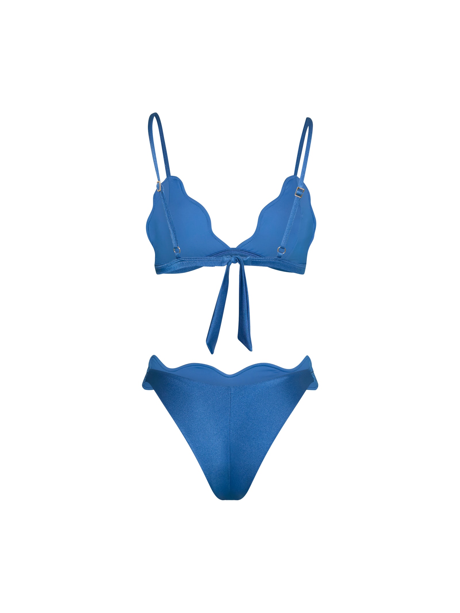 top triângulo em matelassê orla azul Suntime