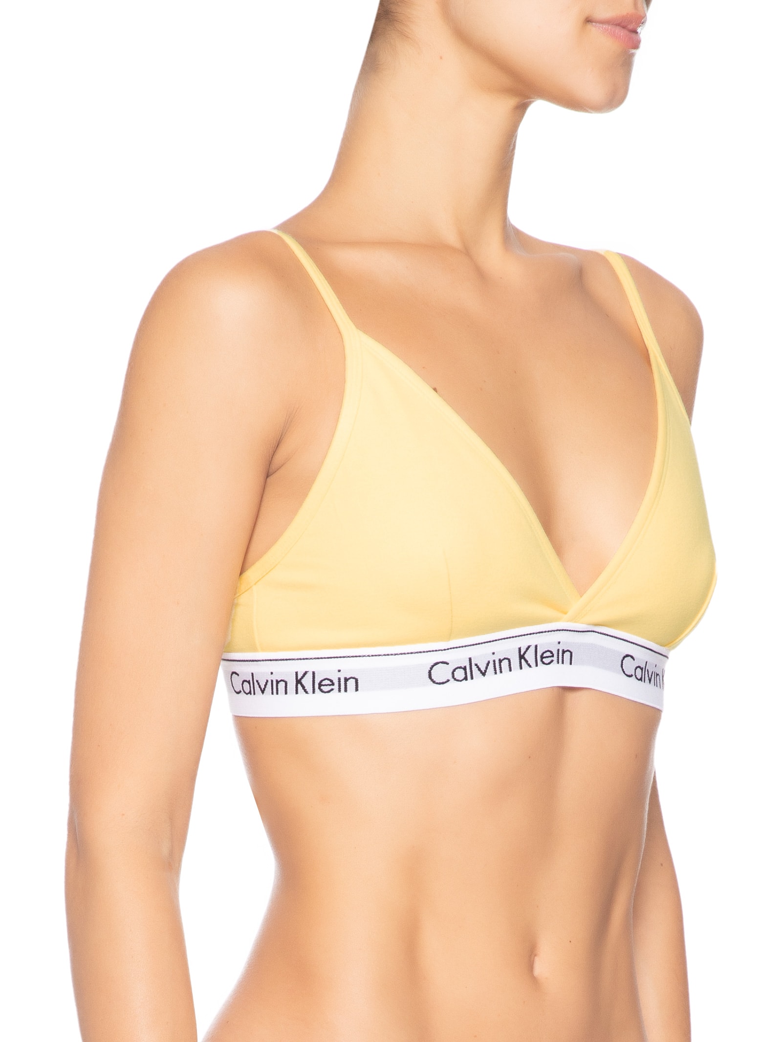 Top Triângulo Modern Cotton Amarelo Calvin Klein Underwear
