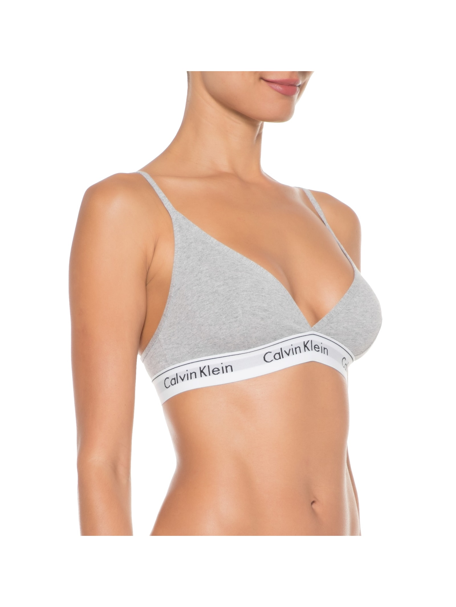 Top Triângulo Modern Cotton Cinza Calvin Klein Underwear
