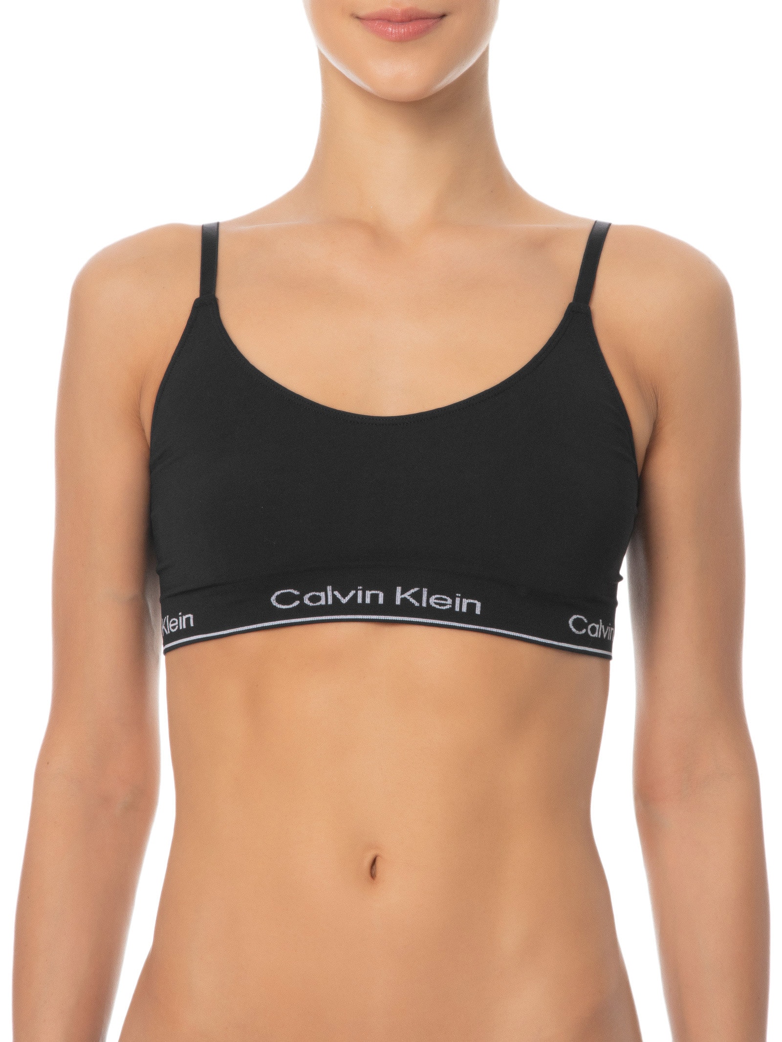 Top Triângulo Modern Cotton Seamless Preto Calvin Klein Underwear