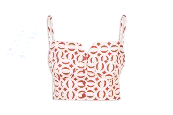 Top Tricoline Estampa Cobogós - Vermelho