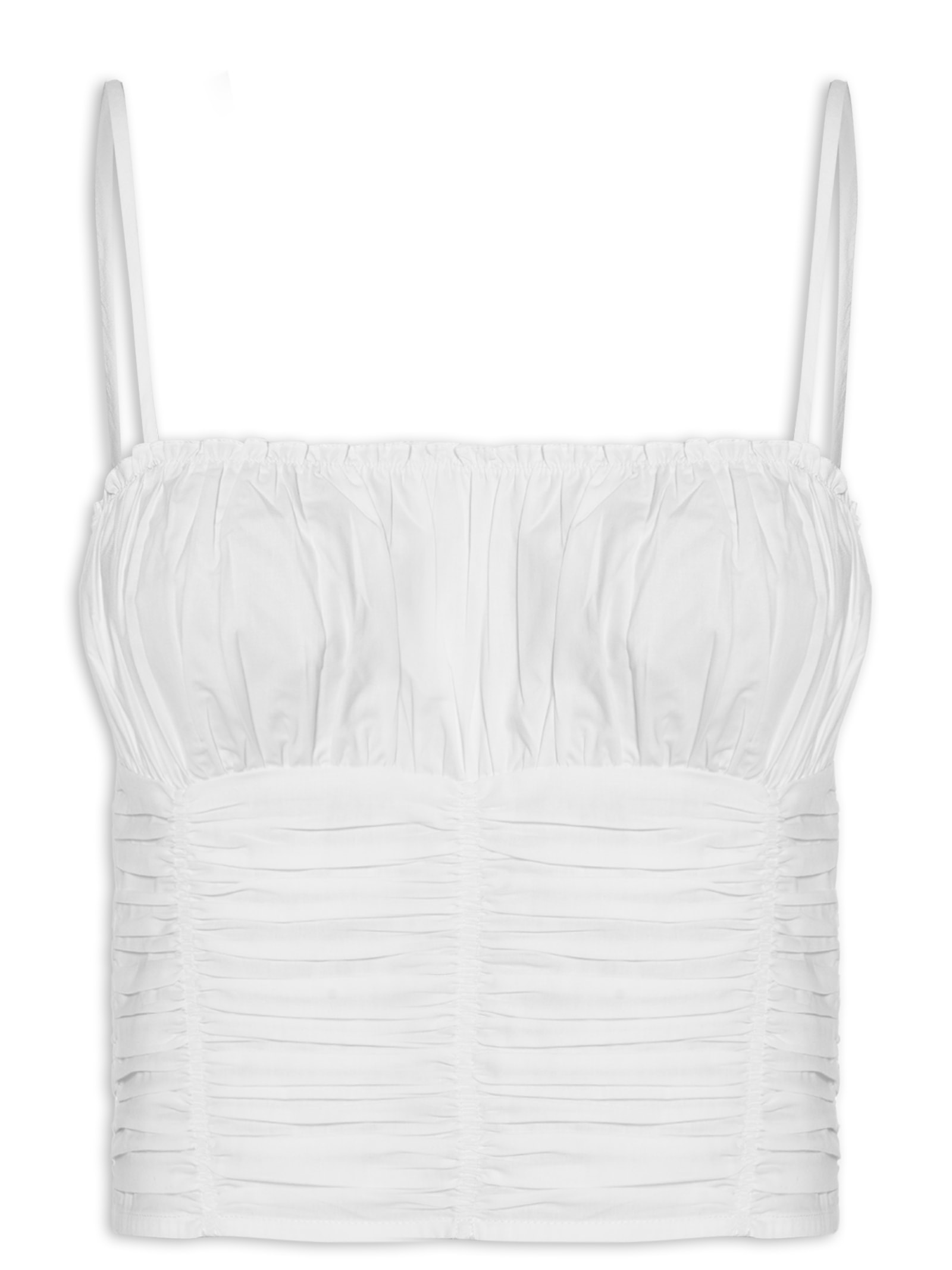 Top Tricoline Franzido Branco Animale