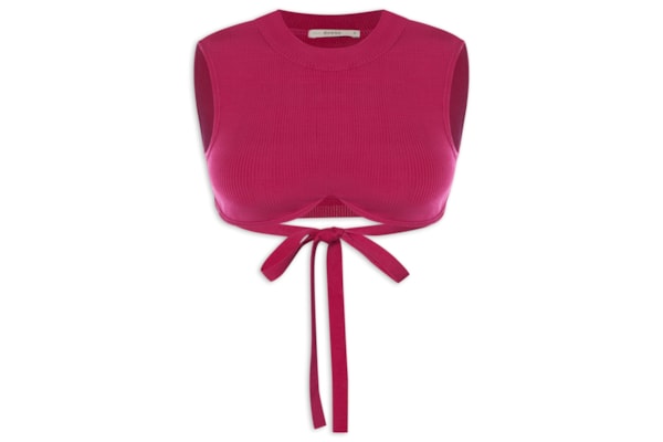 Top Tricot Amarração Aro - Rosa
