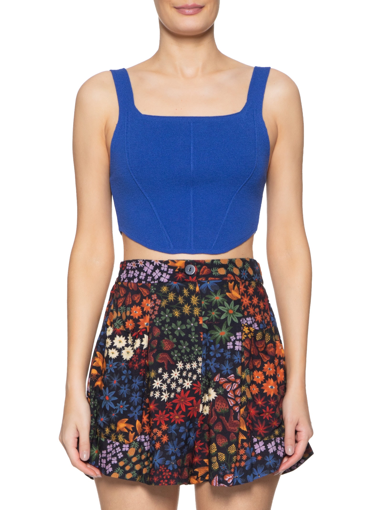 Top Tricot Corselet Azul Farm